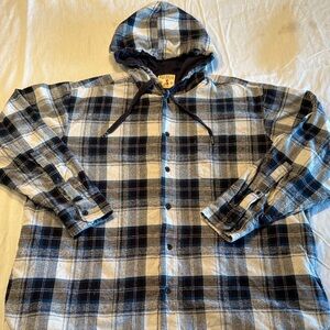 RedHead Black & White Plaid Hooded Lined  Flannel Shirt Jacket , 2XL, $15